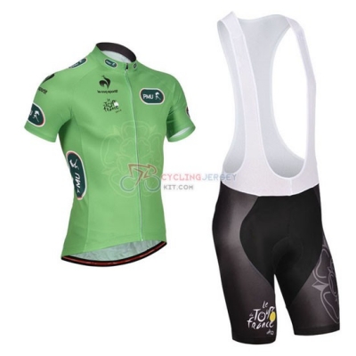 Tour De France Cycling Jersey Kit Short Sleeve 2014 Green