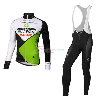 2016 Team Multivan Merida Manica green white Long Sleeve Cycling Jersey And Bib Pants Kit