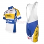 2016 Team Sport Vlaanderen Baloise white yellow Short Sleeve Cycling Jersey And Bib Shorts Kit
