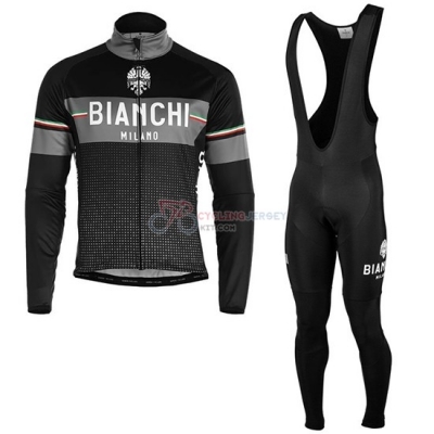Bianchi Milano XD Cycling Jersey Kit Long Sleeve 2019 Black Gray