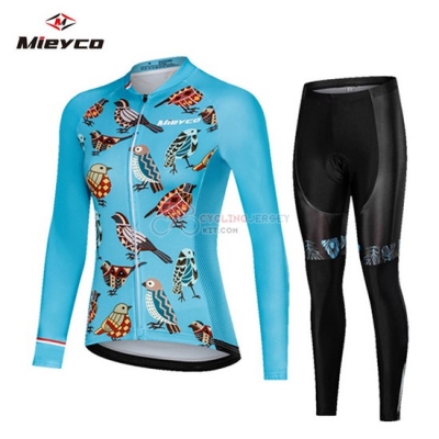 Women Mieyco Cycling Jersey Kit Long Sleeve 2019 Sky Blue