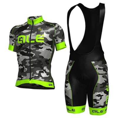 ALE Cycling Jersey Kit Short Sleeve 2017 camouflage and green