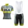 ALE Graphics Prr Bermuda Short Sleeve Cycling Jersey and Bib Shorts Kit 2017 yellow and gray