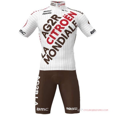 Ag2r La Mondiale Cycling Jersey Kit Short Sleeve 2021 White
