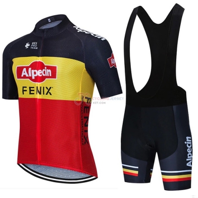 Alpecin Fenix Cycling Jersey Kit Short Sleeve 2021 Black Yellow Red
