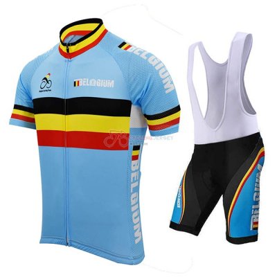 Belgium Cycling Jersey Kit Short Sleeve 2021 Sky Blue