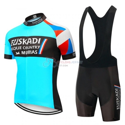Euskadi Murias Cycling Jersey Kit Short Sleeve 2019 Blue Black