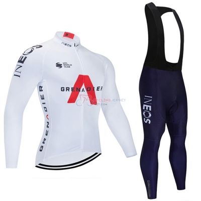 Ineos Grenadiers Cycling Jersey Kit Long Sleeve 2021 White