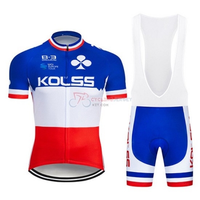 Kolss Champion France Cycling Jersey Kit Short Sleeve 2019 Blue White