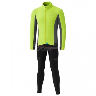 Shimano Cycling Jersey Kit Long Sleeve 2020 Yellow Gray