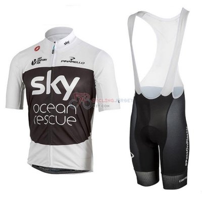 Sky Cycling Jersey Kit Short Sleeve 2018 White Black
