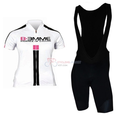 Women Biemme Short Sleeve Cycling Jersey and Bib Shorts Kit 2017 white