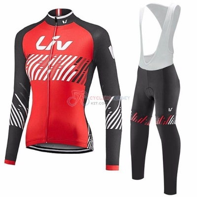 Women Liv Cycling Jersey Kit Long Sleeve 2018 Red