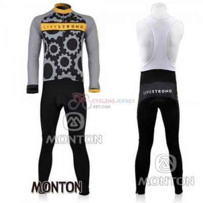 Livestrong Cycling Jersey Kit Long Sleeve 2010 Yellow And Gray