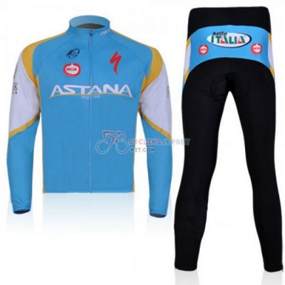 Astana Cycling Jersey Kit Long Sleeve 2011 Sky Blue