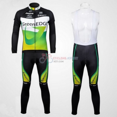 Greenedge Cycling Jersey Kit Long Sleeve 2012 Black And Green