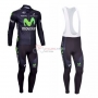 Movistar Cycling Jersey Kit Long Sleeve 2013 Black