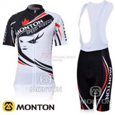 Women Cycling Jersey Kit Monton Short Sleeve 2011 White And Black