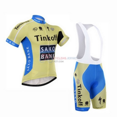 Saxobank Cycling Jersey Kit Short Sleeve 2015 Blue And Yellow