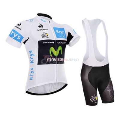 Tour De France Movistar Cycling Jersey Kit Short Sleeve 2015 White