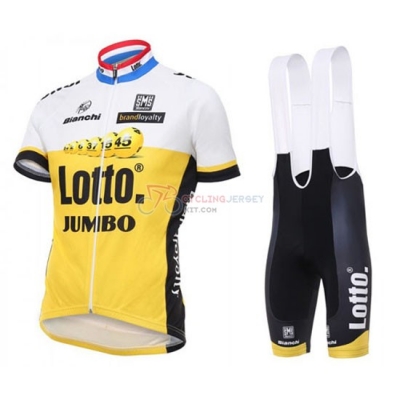 Lotto Cycling Jersey Kit Short Sleeve 2016 Yellow And White