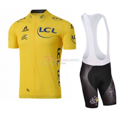 Tour De France Cycling Jersey Kit Short Sleeve 2016 Yellow