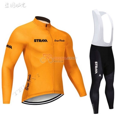 STRAVA Cycling Jersey Kit Long Sleeve 2019 Orange