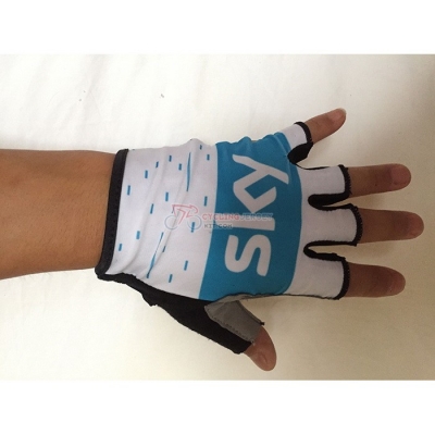 2020 Sky Short Finger Gloves Blue White