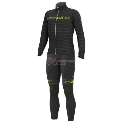 ALE Cycling Jersey Kit Long Sleeve 2020 Black Yellow