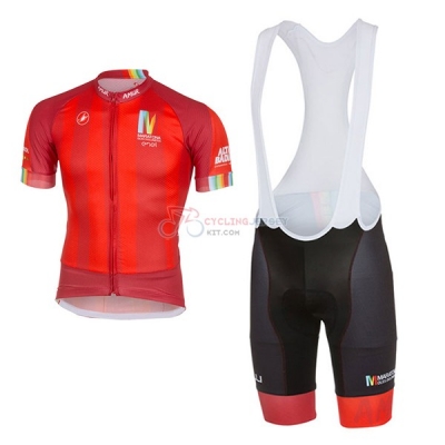 Castelli Maratone Short Sleeve Cycling Jersey and Bib Shorts Kit 2017 red