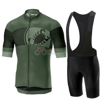 Castelli Ruota Cycling Jersey Kit Short Sleeve 2019 Black Green