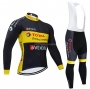 Direct Energie Cycling Jersey Kit Long Sleeve 2021 Black Yellow
