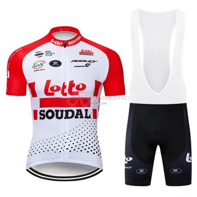 Lotto Soudal Cycling Jersey Kit Short Sleeve 2019 Red White