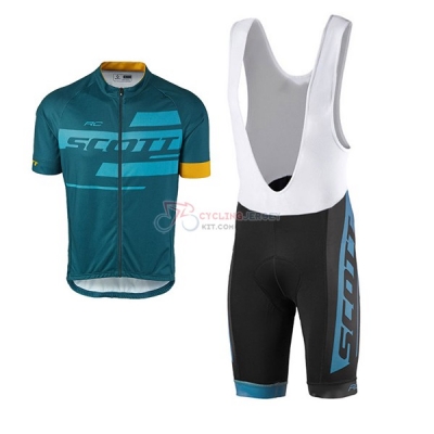 Scott Short Sleeve Cycling Jersey and Bib Shorts Kit 2017 blue