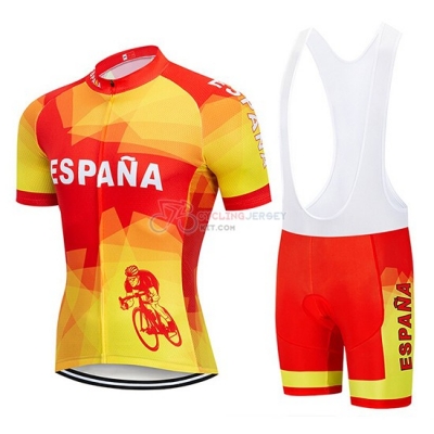 Spain Cycling Jersey Kit Short Sleeve 2019 Red Yellow
