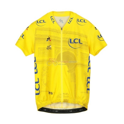 Tour de France Cycling Jersey Kit Short Sleeve 2019 Yellow(2)