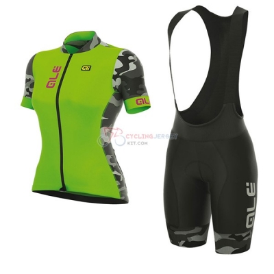 Women ALE Prr Ventura Short Sleeve Cycling Jersey and Bib Shorts Kit 2017 green