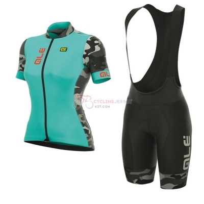 Women ALE Prr Ventura Short Sleeve Cycling Jersey and Bib Shorts Kit 2017 light blue