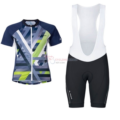 Women Vaude Short Sleeve Cycling Jersey and Bib Shorts Kit 2017 green