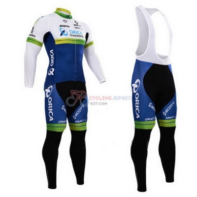 Greenedge Cycling Jersey Kit Long Sleeve 2015 White And Blue
