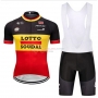 2018 Lotto Soudal Cycling Jersey Kit Short Sleeve Black Yellow Red
