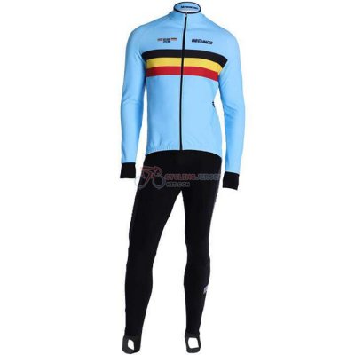 Belgium Cycling Jersey Kit Long Sleeve 2020 Light Blue