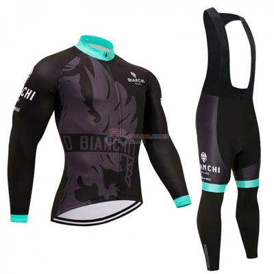 Bianchi Cycling Jersey Kit Long Sleeve 2018 Black and Blue