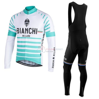 Bianchi Milano Nalles Cycling Jersey Kit Long Sleeve Blue White