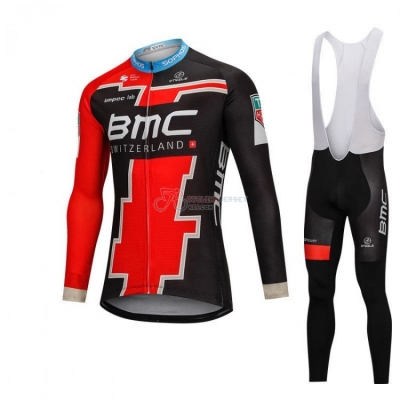 Bmc Cycling Jersey Kit Long Sleeve Black and Red