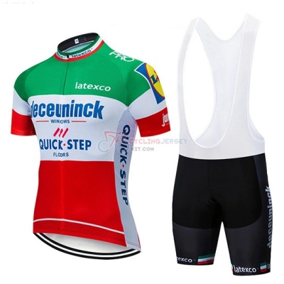Deceuninck Quick Step Cycling Jersey Kit Short Sleeve 2019 Green White Red