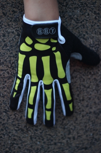 Cycling Gloves Skull black and yellow