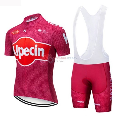 Katusha Alpecin Cycling Jersey Kit Short Sleeve 2019 Red
