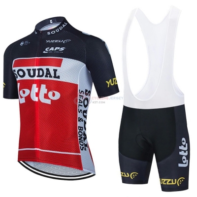 Lotto Soudal Cycling Jersey Kit Short Sleeve 2021 Black White Red