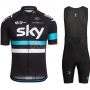 Sky Cycling Jersey Kit Short Sleeve 2016 Black And Blue